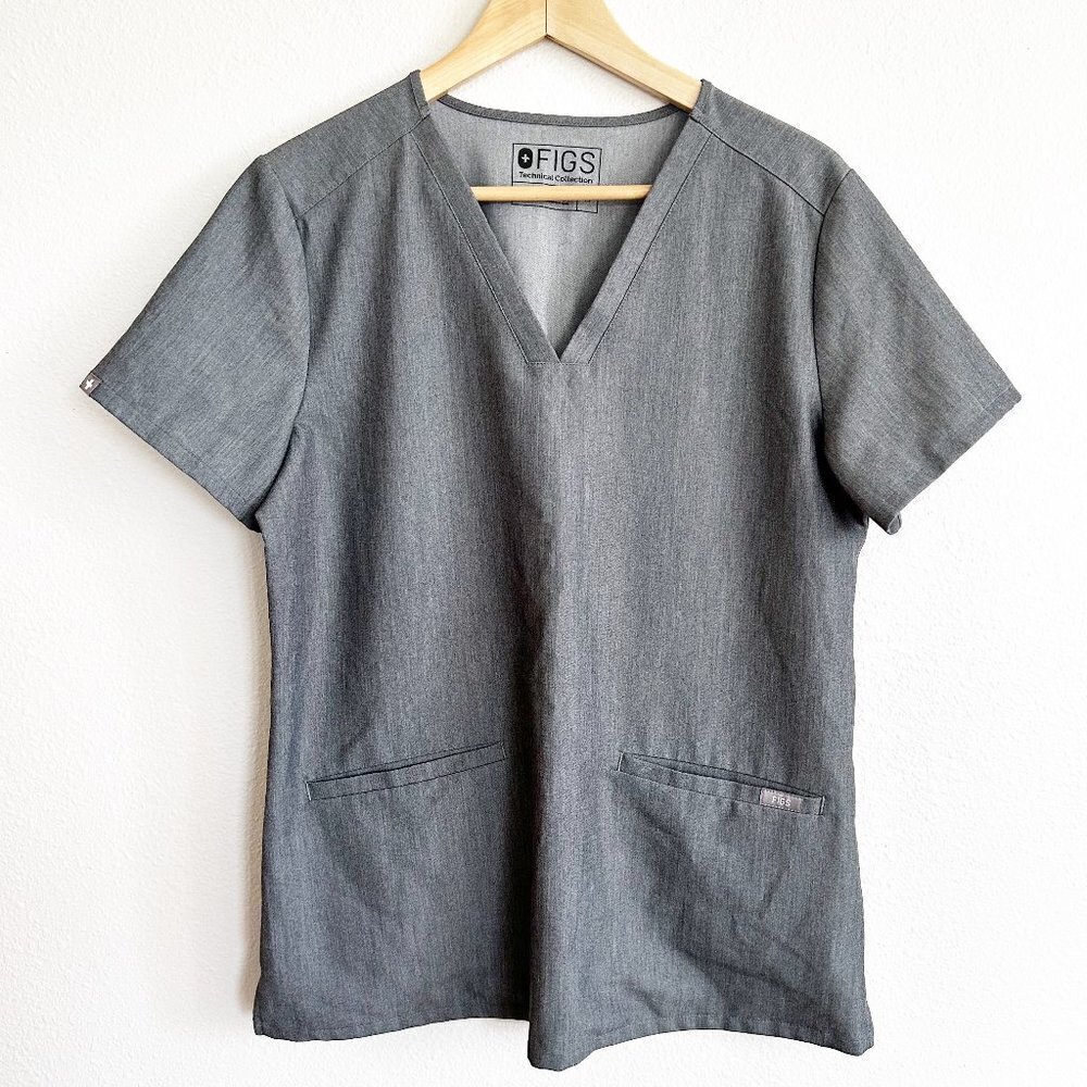 Figs Technical Casma V-Neck Scrub Top Short Sleeve
